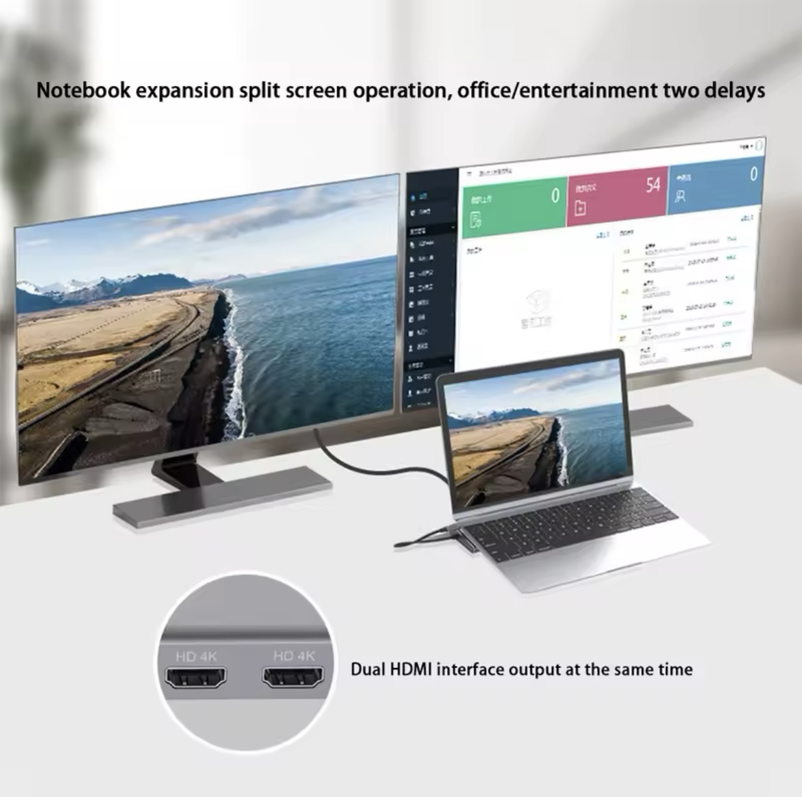 ADAPTATEUR MULTIPORT 12 EN 1 : WIN/MAC-DP-HDMI-VGA-LAN-USBC- 3XUSB3.0-USB-PD100W-SD/TF-JACK – Image 3