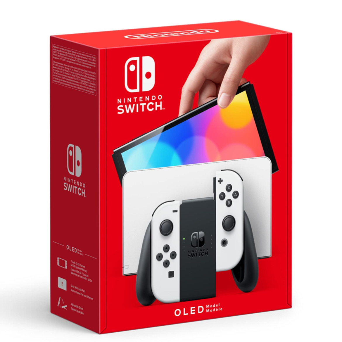 Console Nintendo Switch (Modèle OLED) avec Station d’Accueil/Manettes Joy-Con Blanches