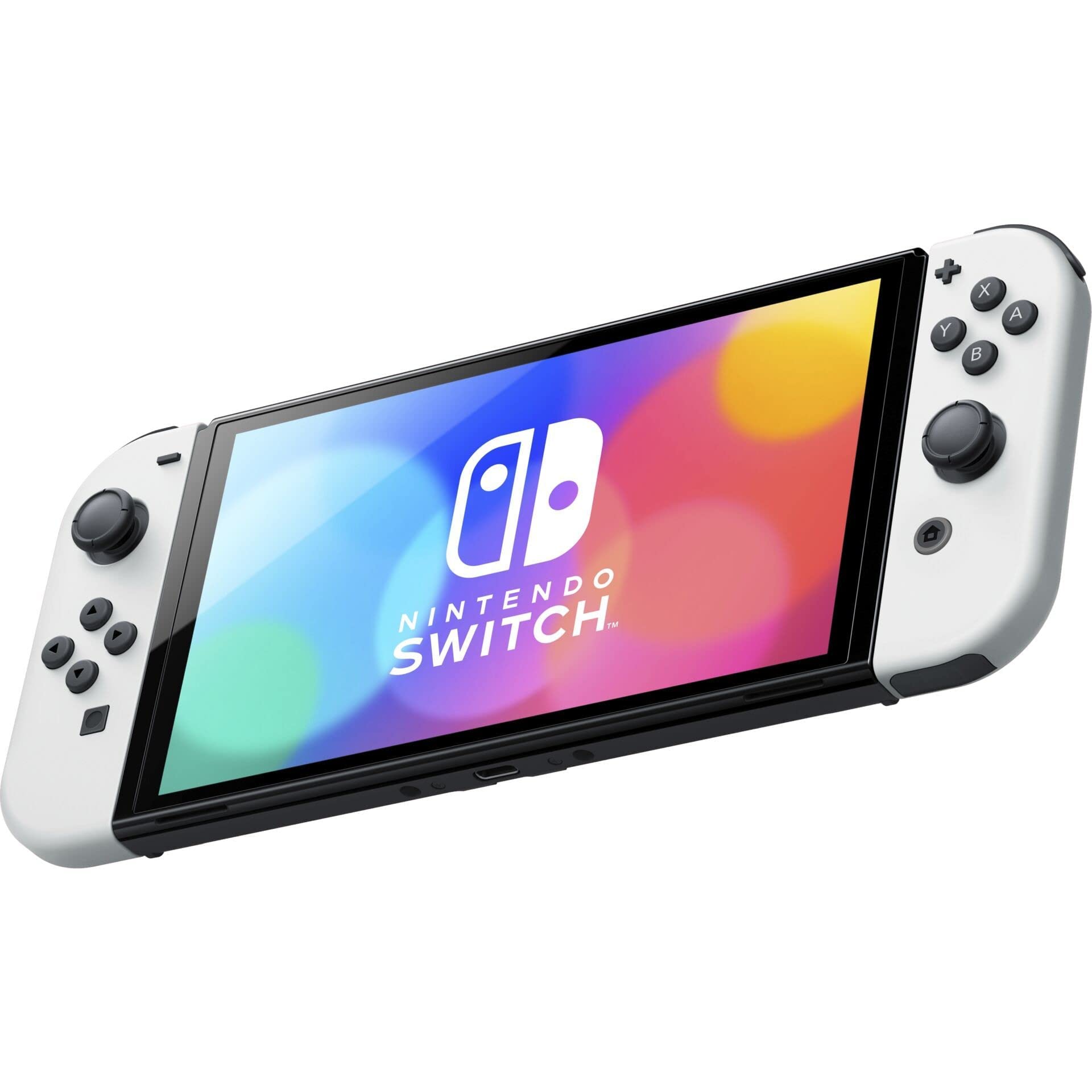 Console Nintendo Switch (Modèle OLED) avec Station d'Accueil/Manettes Joy-Con Blanches – Image 4