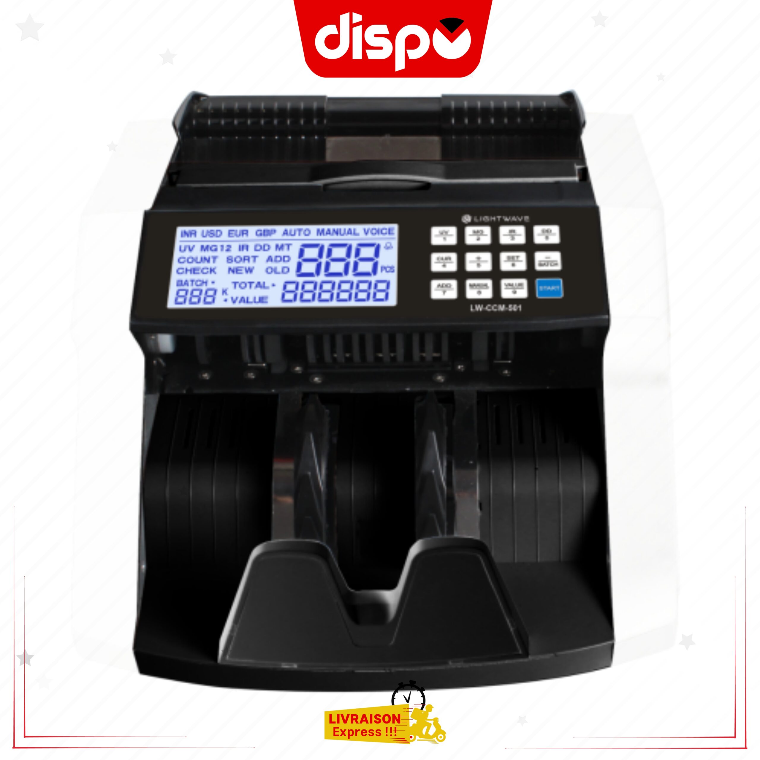 Compteuse Et Détecteur De Faux Billets Lightwave LW-CCM-501