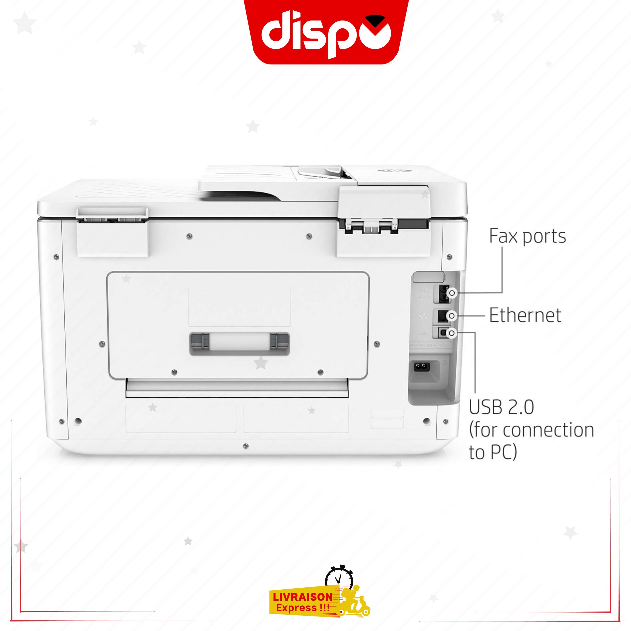 Imprimante HP Officejet Pro 7740 A3 Jet D’encre Couleur Multifonction Wi-Fi Blanc – Image 4