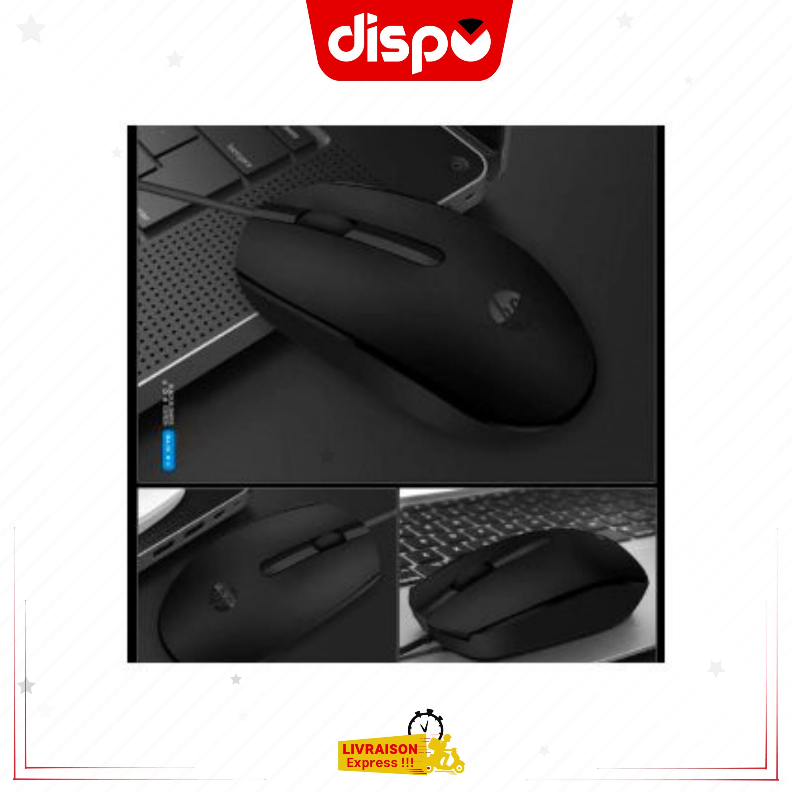 Souris Filaire HP M10, optique USB - Noir – Image 4