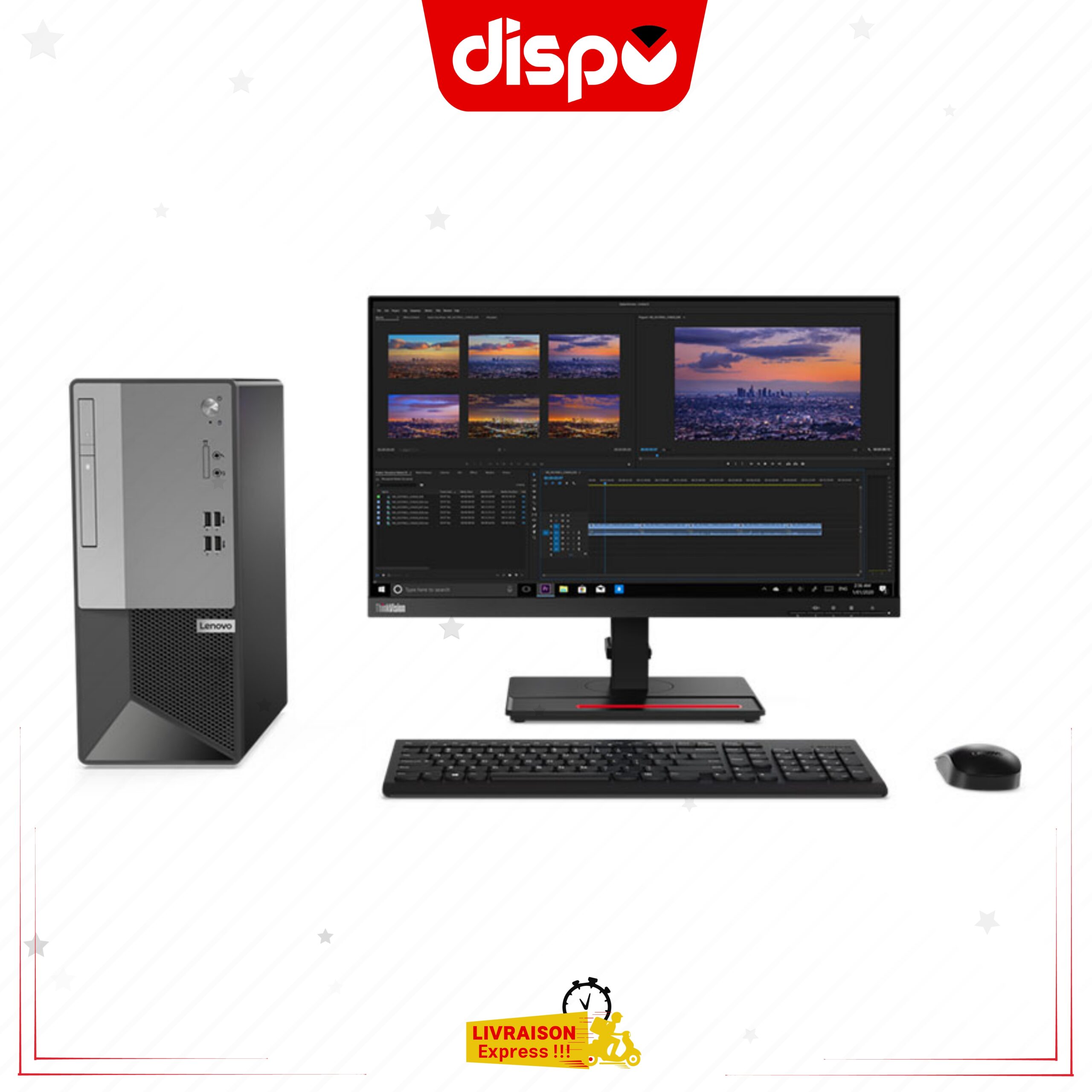 Ordinateur de bureau Lenovo V50T Core I5 RAM 4 Go Disque Dur 1TB Neuf