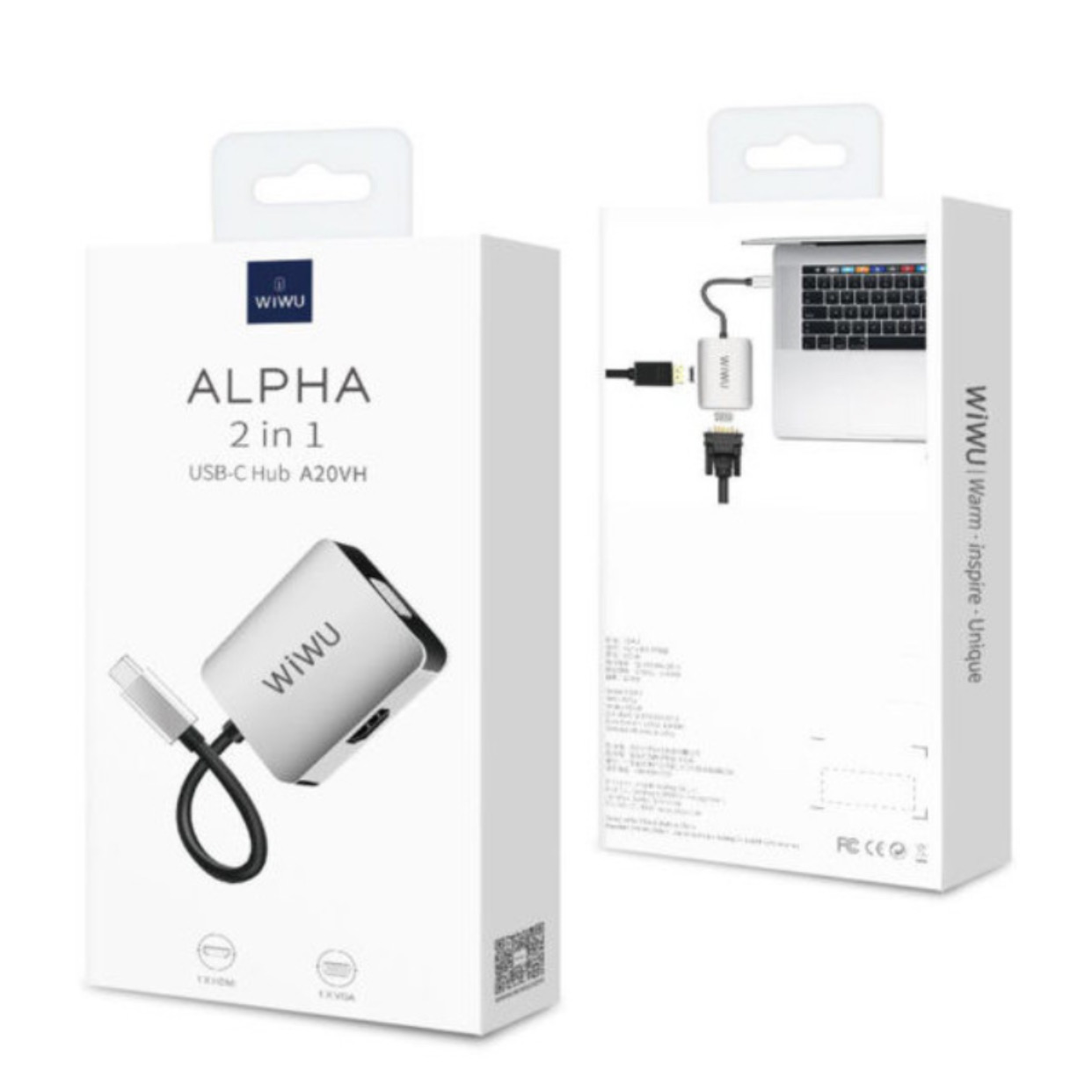 Adaptateur WIWU Alpha Type C vers HDMI et hub VGA 2-en-1 A20VH