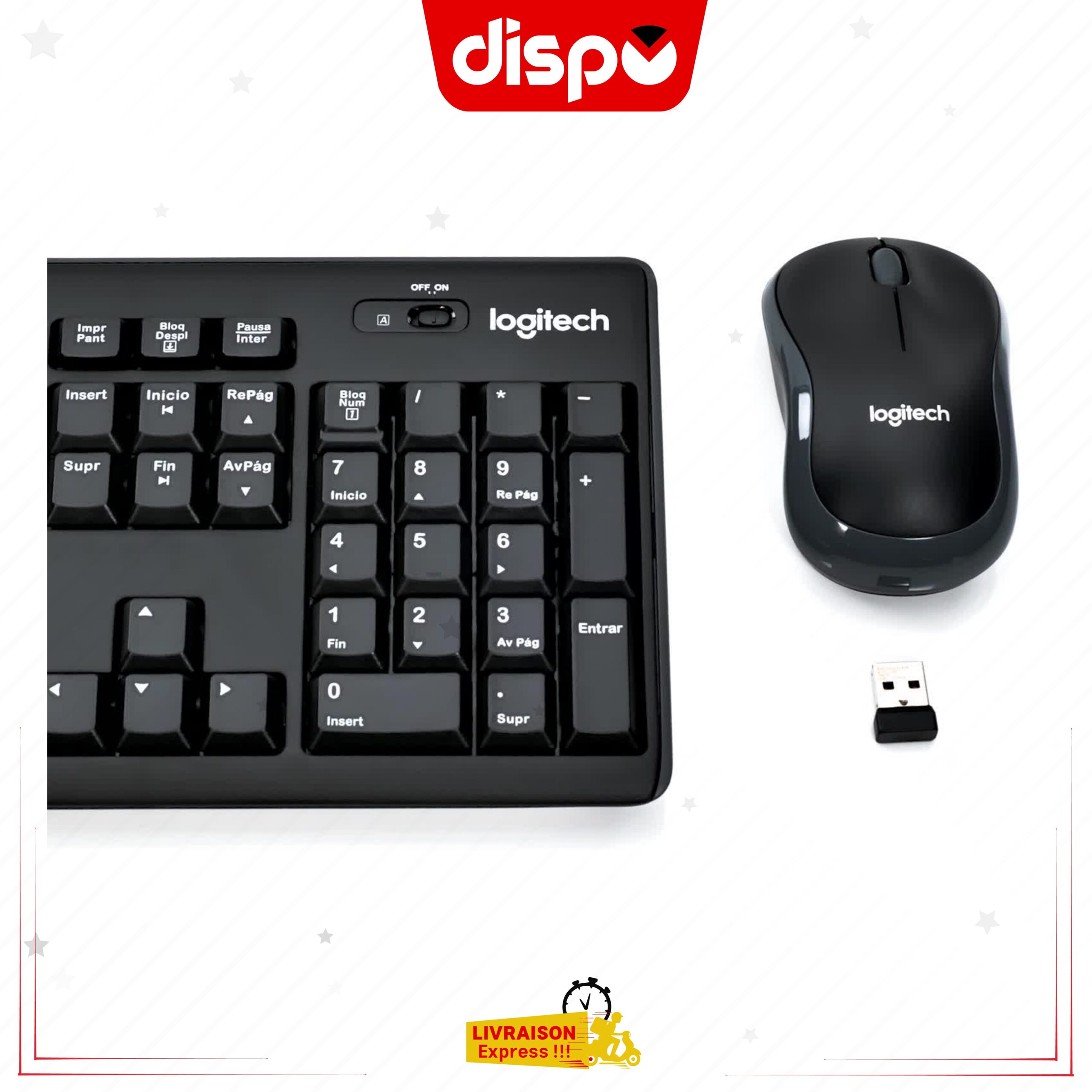 Combo Clavier et Souris Logitech MK270 - Sans Fil pour Windows - QWERTY - Noir – Image 3