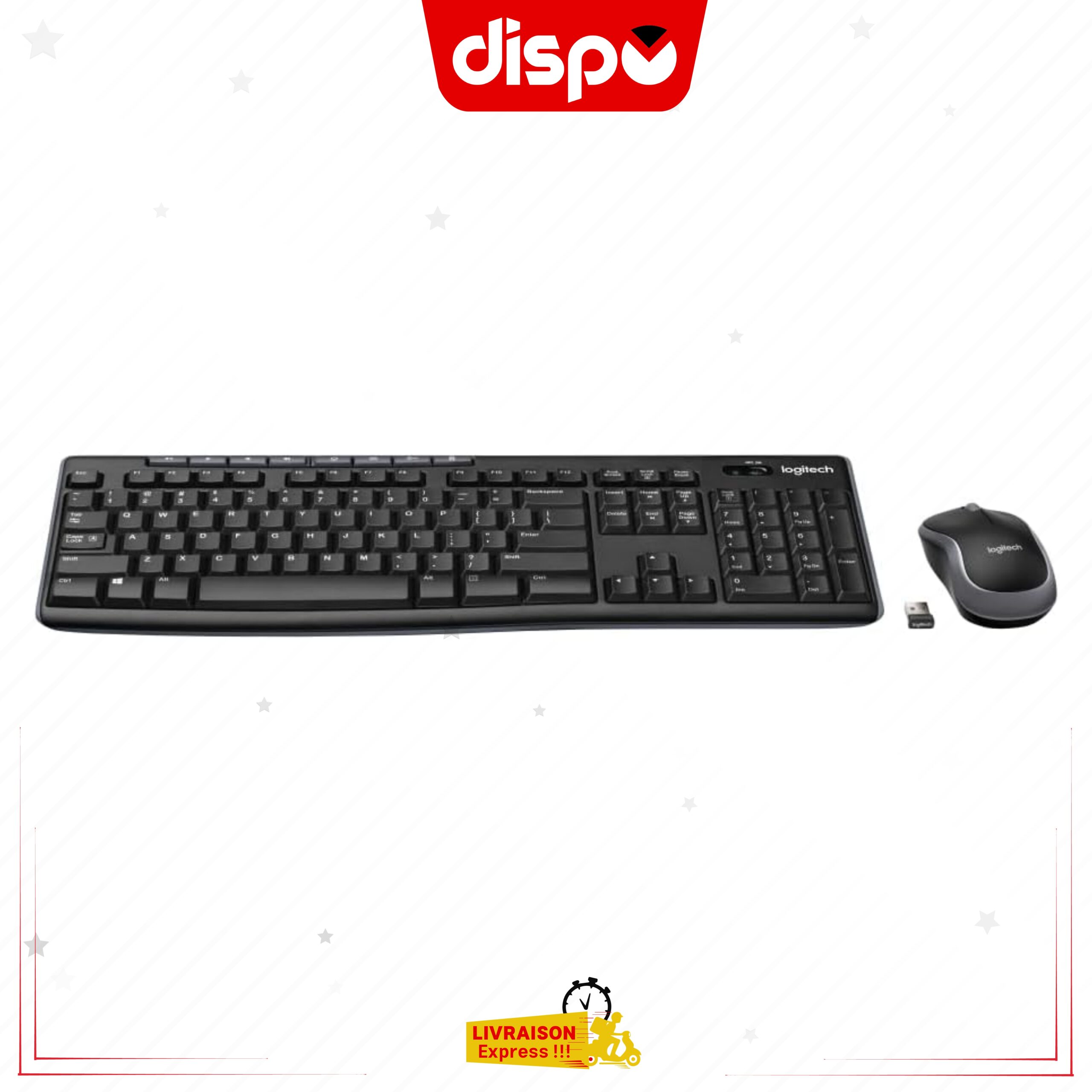 Combo Clavier et Souris Logitech MK270 - Sans Fil pour Windows - QWERTY - Noir – Image 4