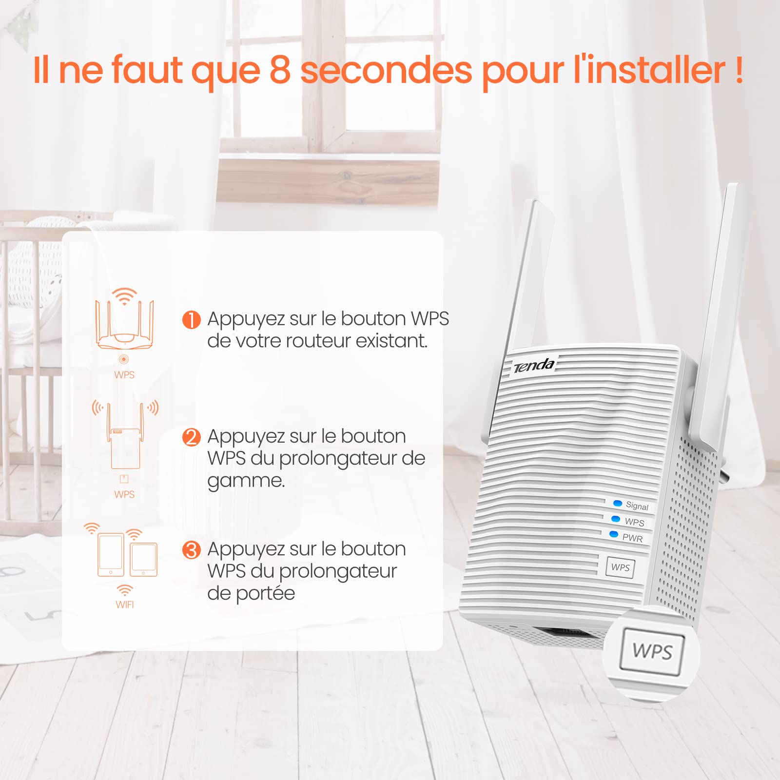 Tenda A18 AC1200Mbps double-bande wifi répéteur – Image 4