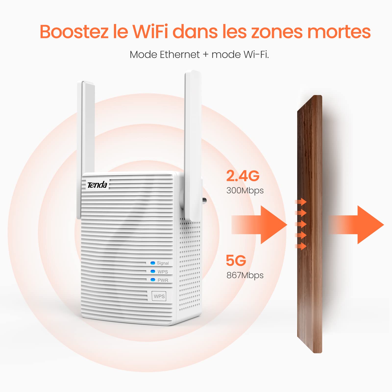 Tenda A18 AC1200Mbps double-bande wifi répéteur – Image 5