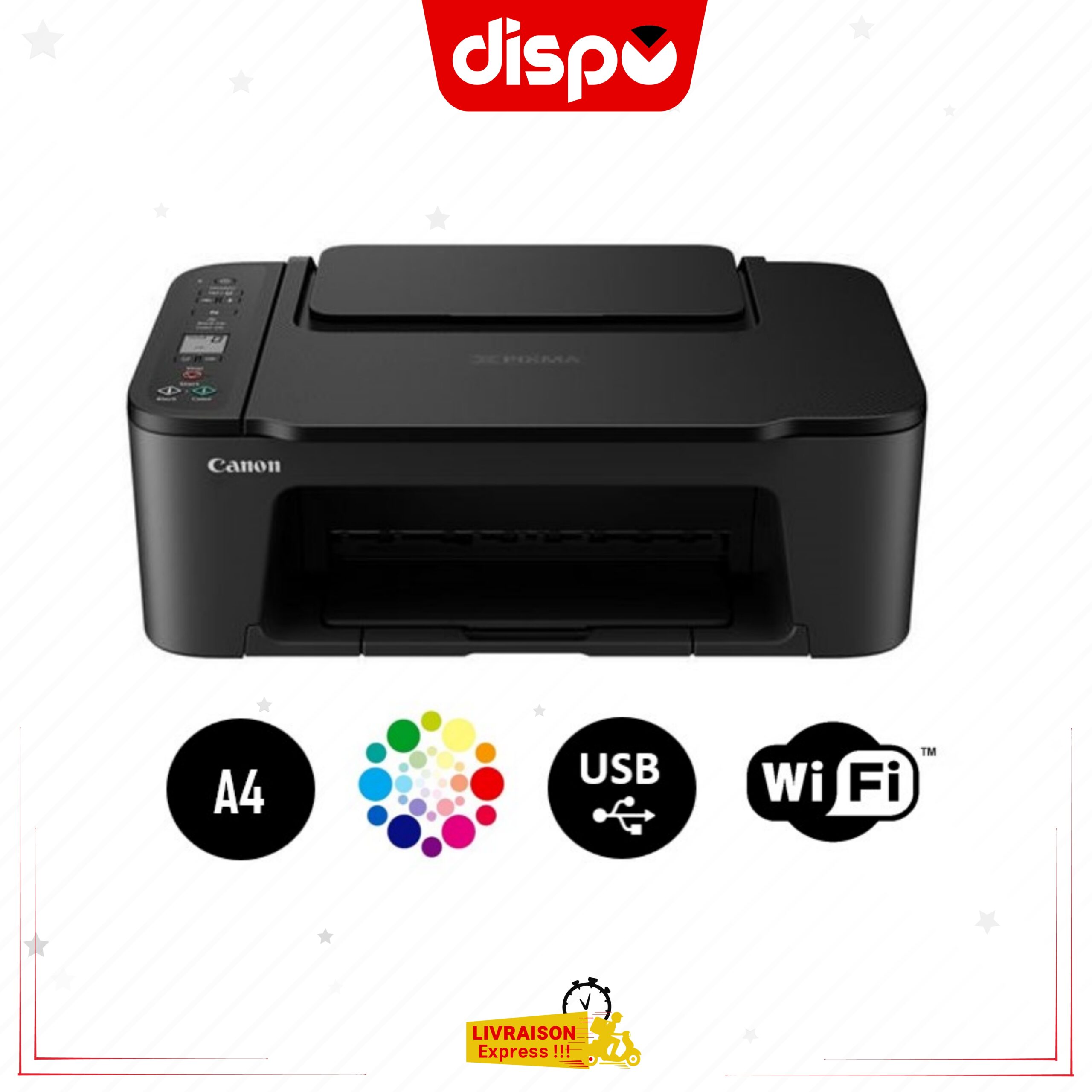 Imprimante Canon Multifonction PIXMA TS3440 Jet d'encre Wi-Fi Noire
