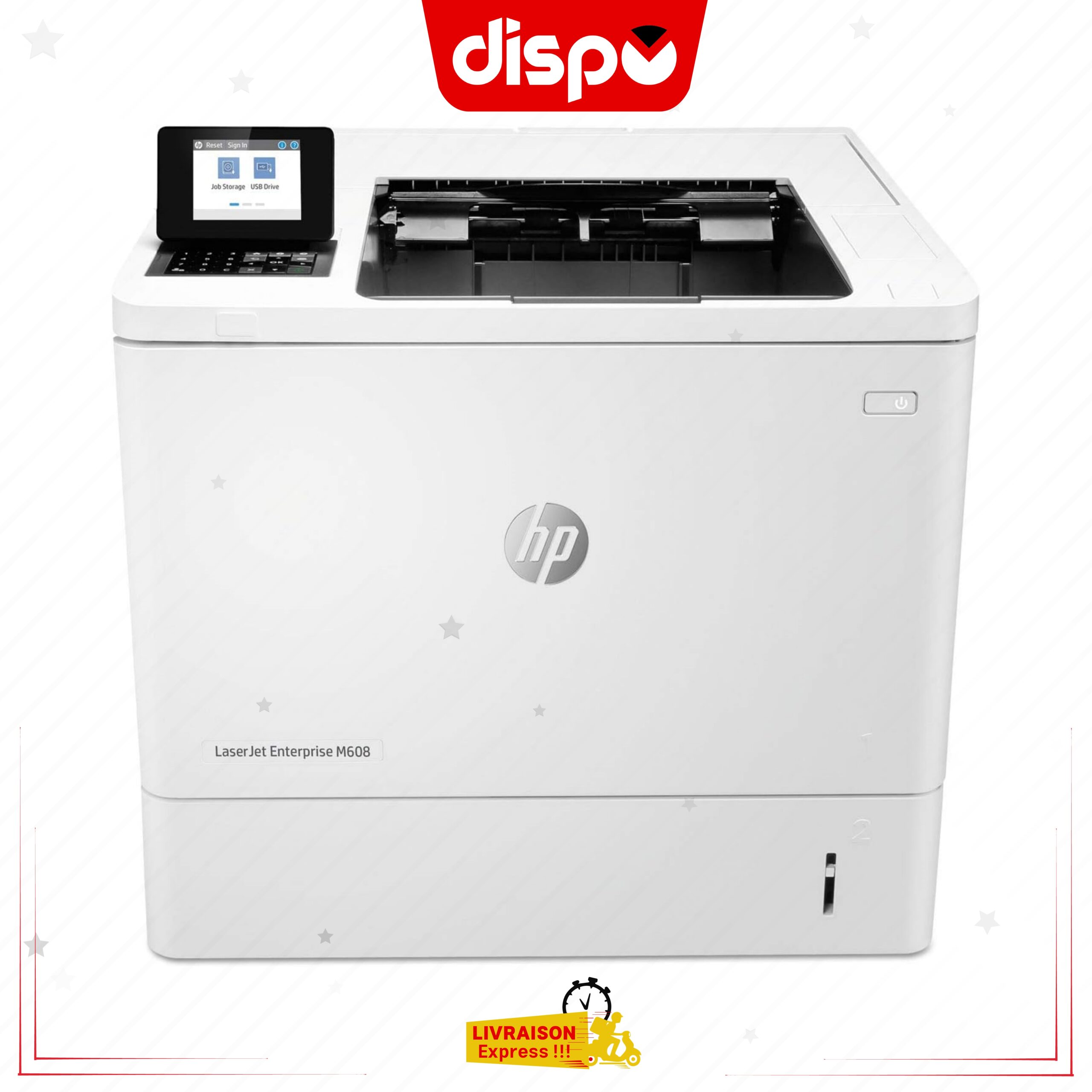 Imprimante HP LaserJet Enterprise M608n monochrome avec Ethernet intégré