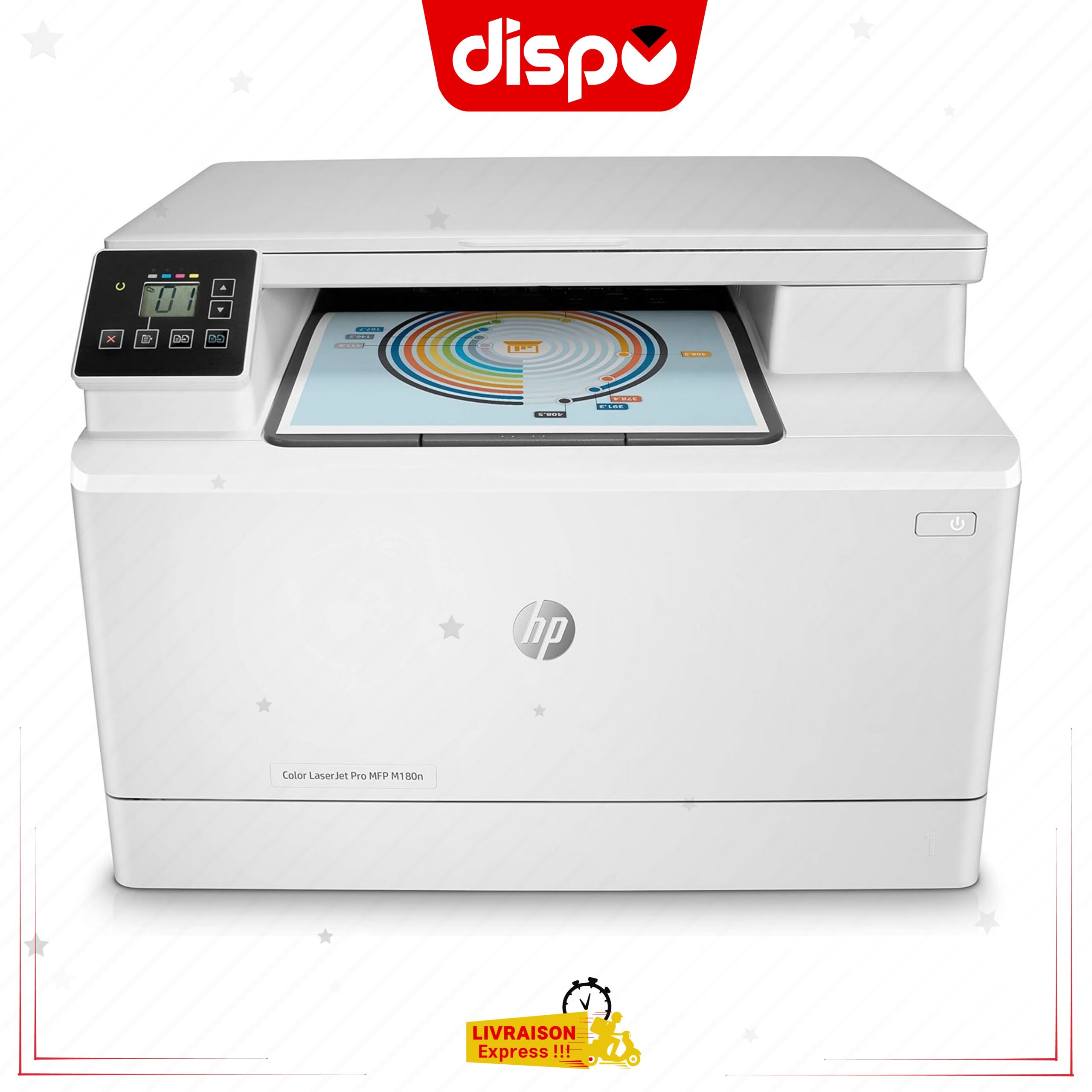 Imprimante HP LaserJet Pro M180n Multifonction Couleur (16 ppm, 600 x 600 ppp, USB, Ethernet)