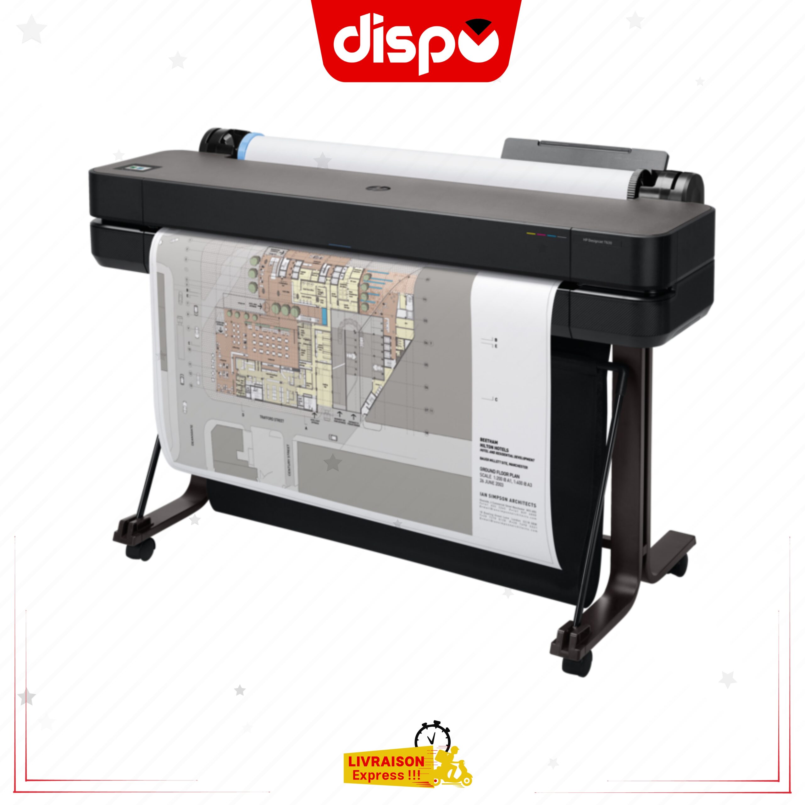 Imprimante HP Traceur DesignJet T630 36 pouces Wi-Fi, Gigabit Ethernet, USB 2.0 – Image 3