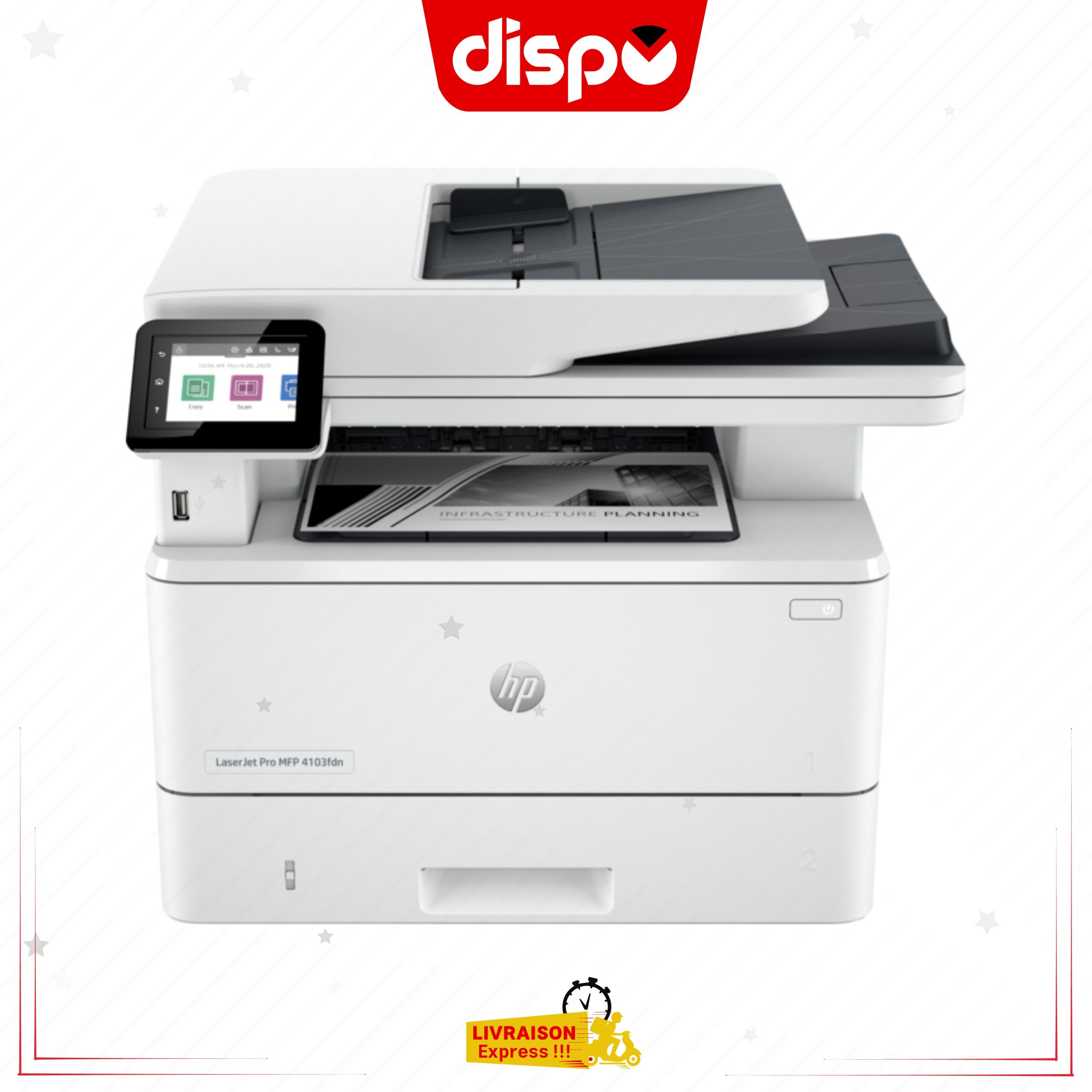 Imprimante Multifonction HP LaserJet Pro 4103 fdn Réseau Wi-Fi – Image 3