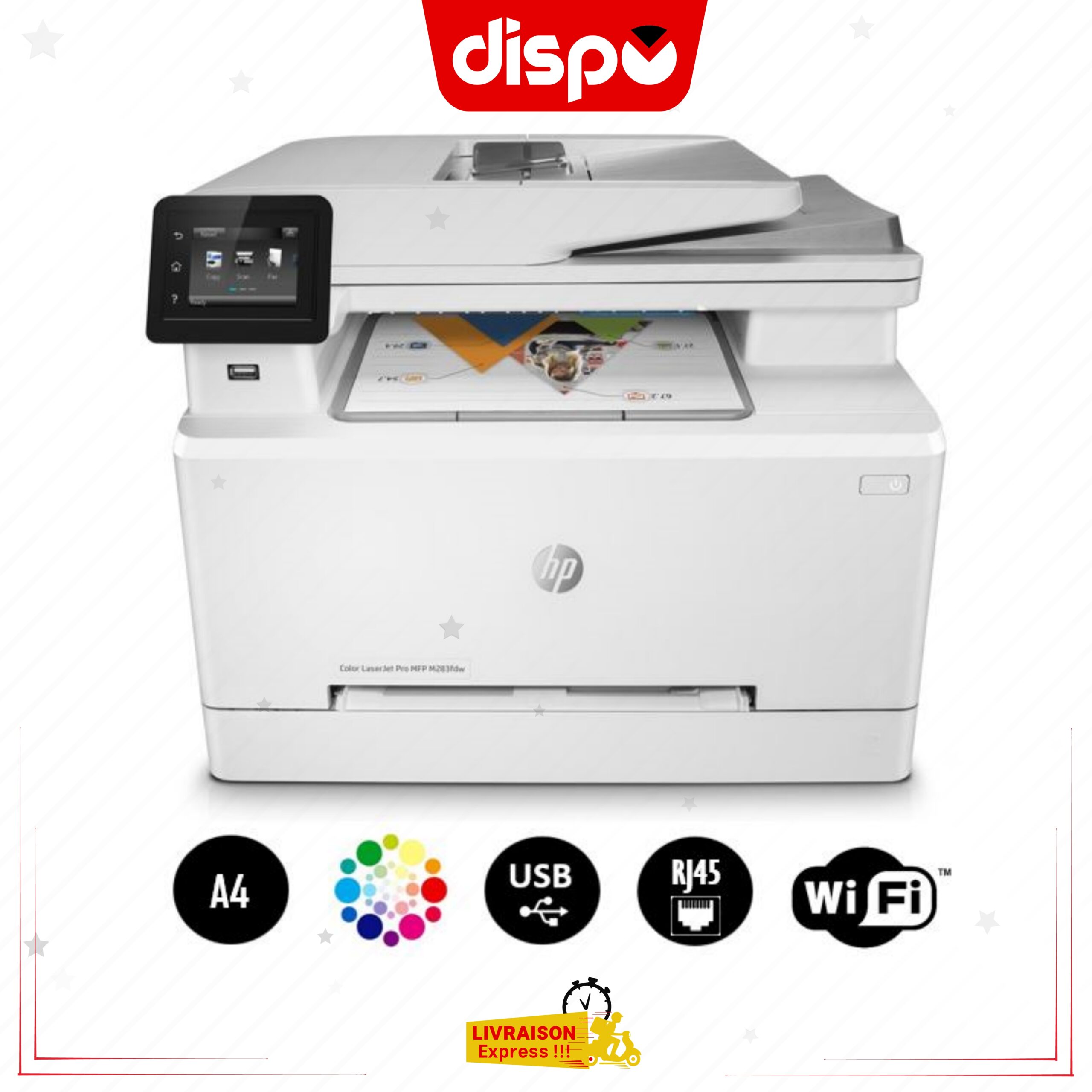 Imprimante Multifonction HP LaserJet Pro MFP M283fdw Couleur