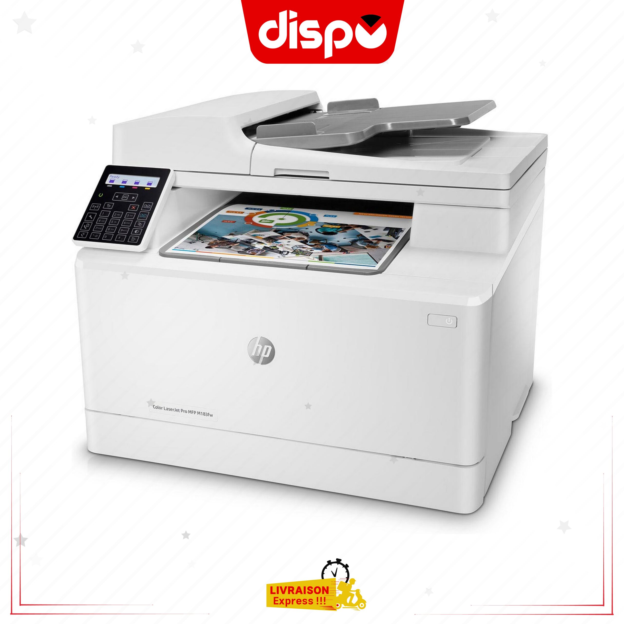 Imprimante Multifonction HP Laserjet Pro M183FW Couleur 4-En-1 (USB 2.0/Fast Ethernet/Wi-Fi) – Image 2