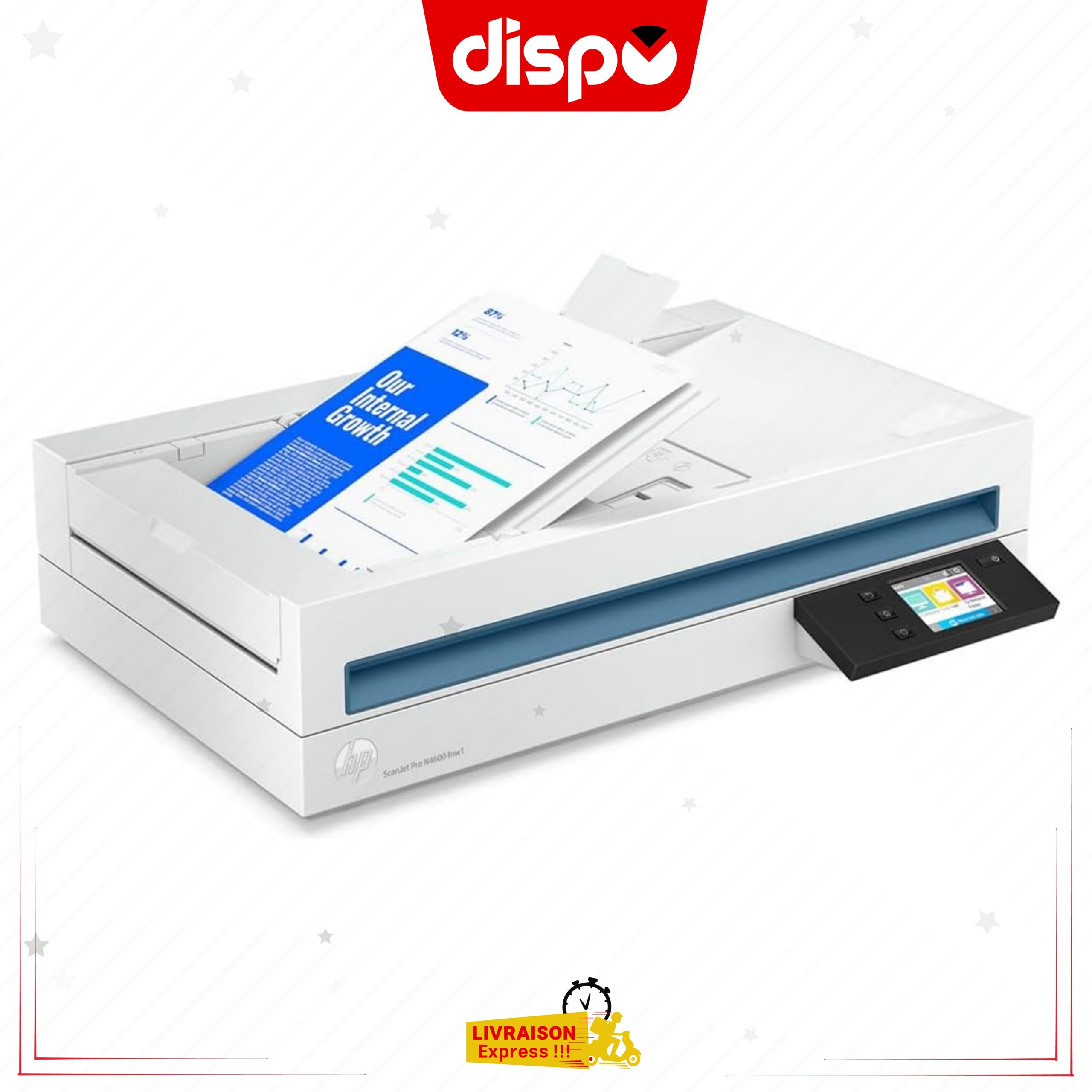 Scanner HP Scan7SJ Pro 4600 F1 à Plat Avec Chargeur de Documents – Image 2