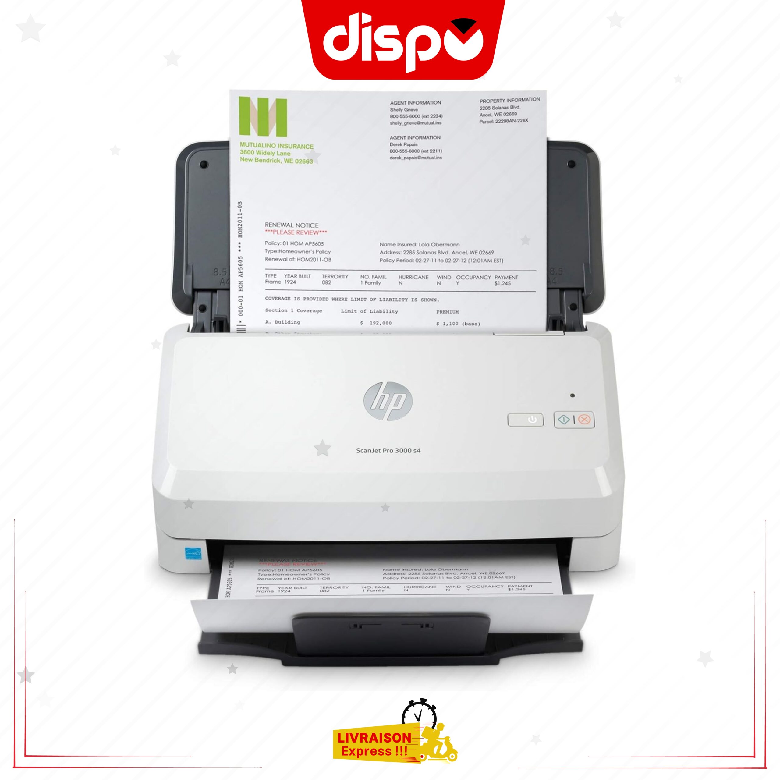 Scanner HP ScanJet Pro 3000 s4 à Alimentation Feuille à Feuille