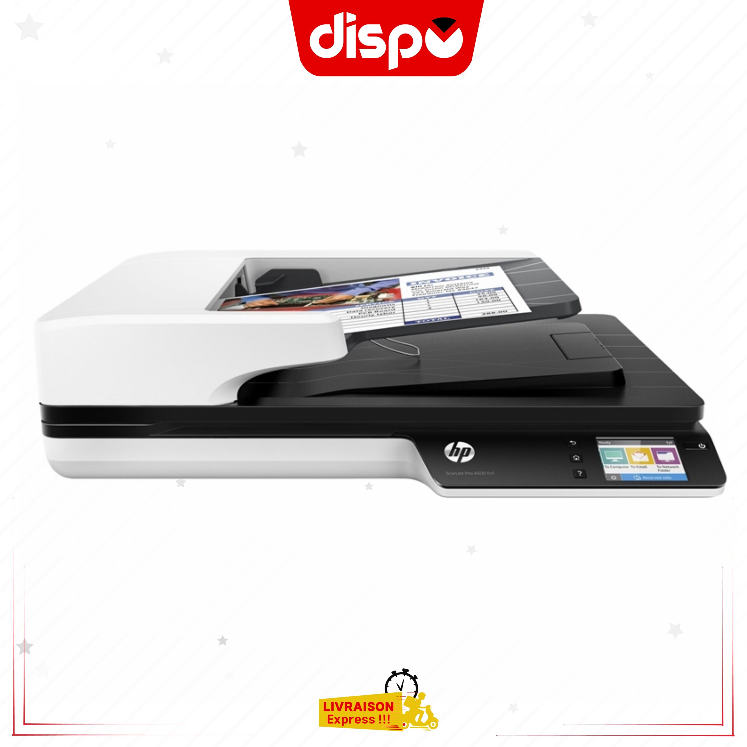 Scanner HP ScanJet Pro 4500 fn1 + Écran tactile USB 3.0 Gigabit LAN Wi-Fi