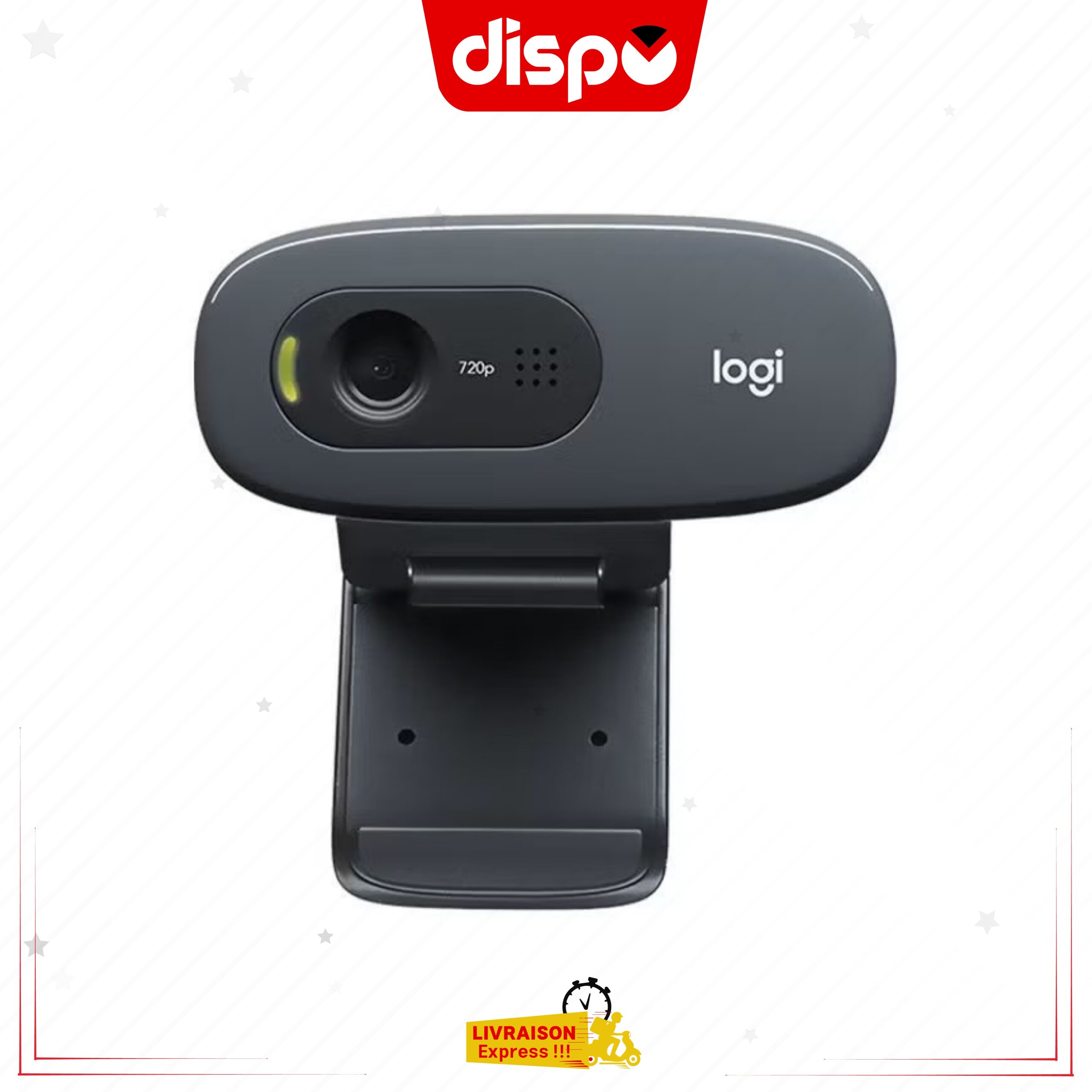Webcam Logitech HD C270, 720p/30ips, Appel Vidéo HD, Correction de la Lumière, Micro Antiparasites, Noir – Image 2