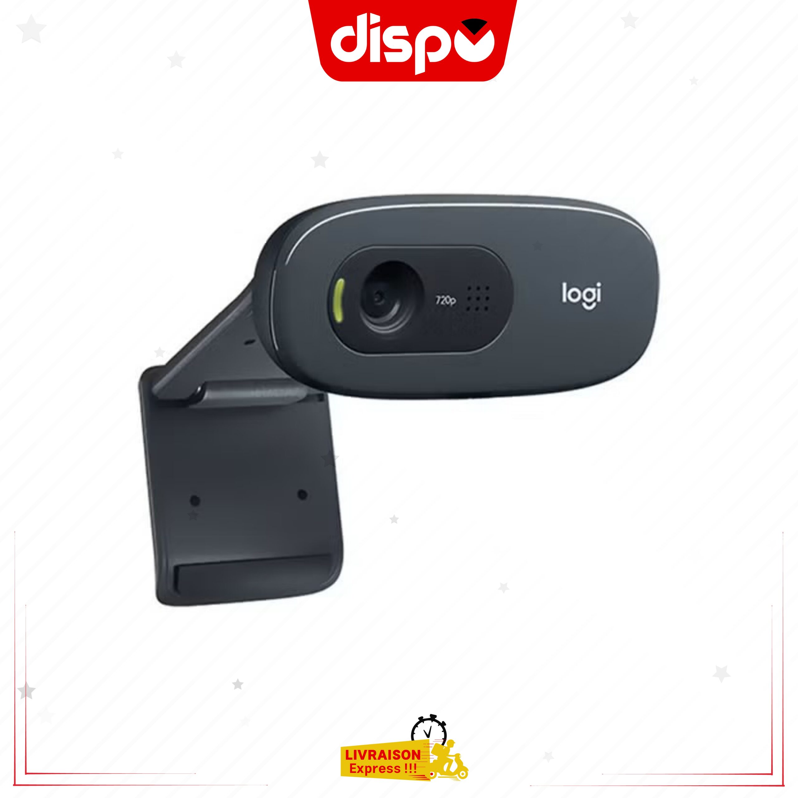 Webcam Logitech HD C270, 720p/30ips, Appel Vidéo HD, Correction de la Lumière, Micro Antiparasites, Noir – Image 3