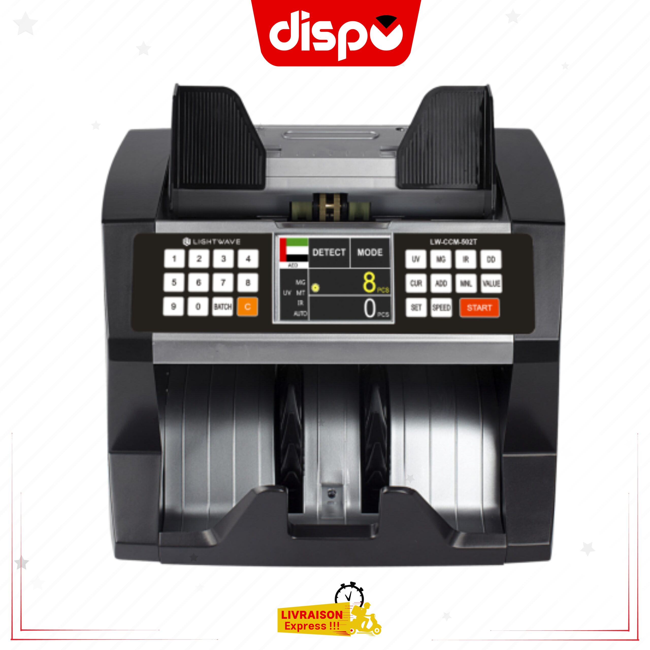 Compteuse Et Détecteur De Faux Billets Lightwave LW-CCM-502T
