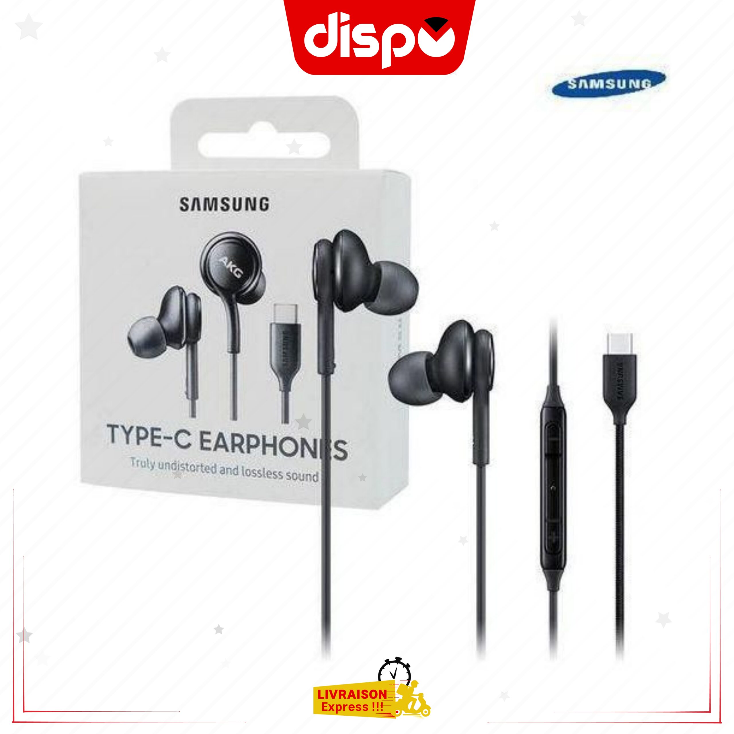 Ecouteurs Filaires Samsung Type-C Noir By AKG- Son Stéréo Equilibre Confortable – Image 3