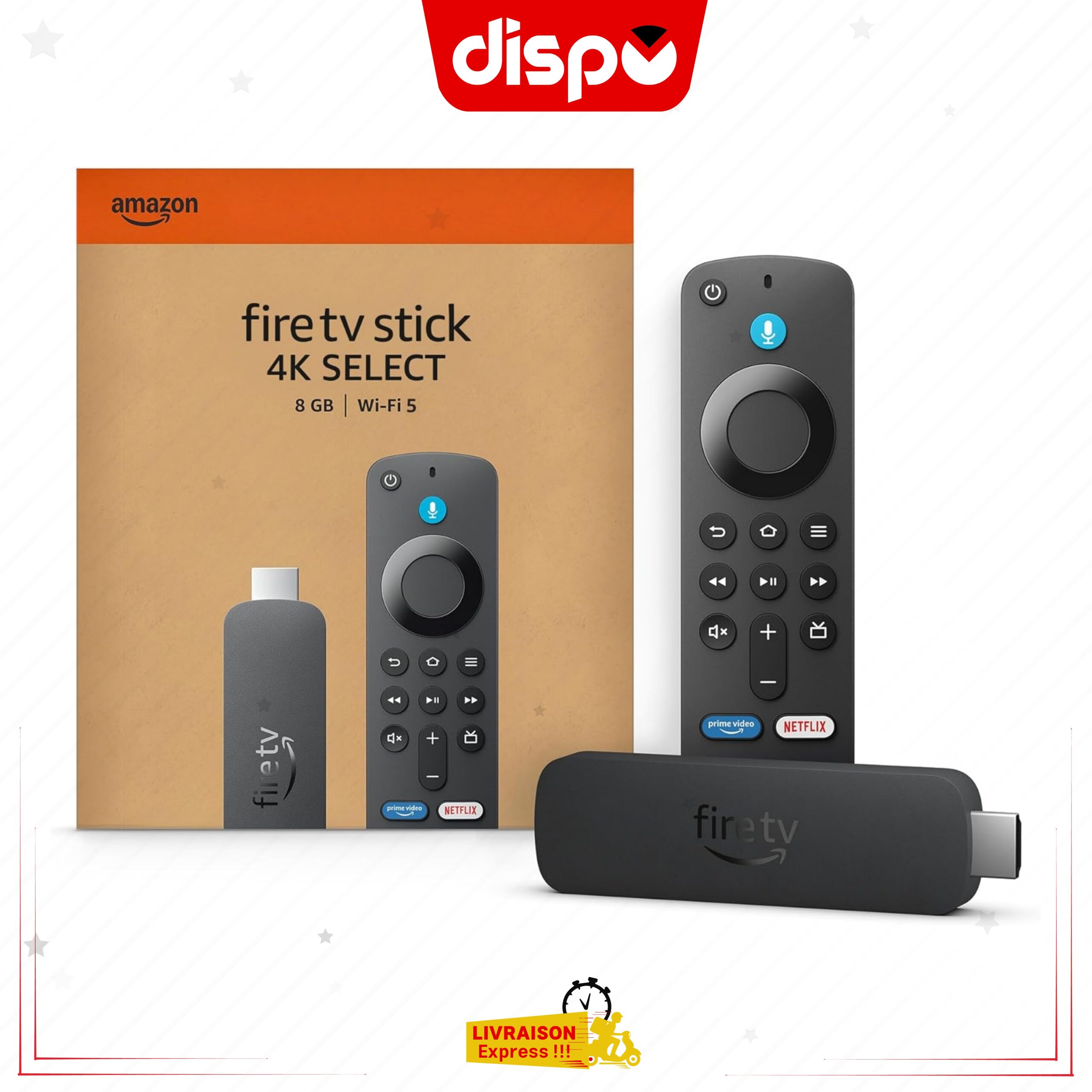 Amazon Fire TV Stick 4K Select Amazon (Nouveau Modèle), Avec Plus De 1,2 Million De Films Et De Séries, ainsi que la Télévision Gratuite Et En Direct