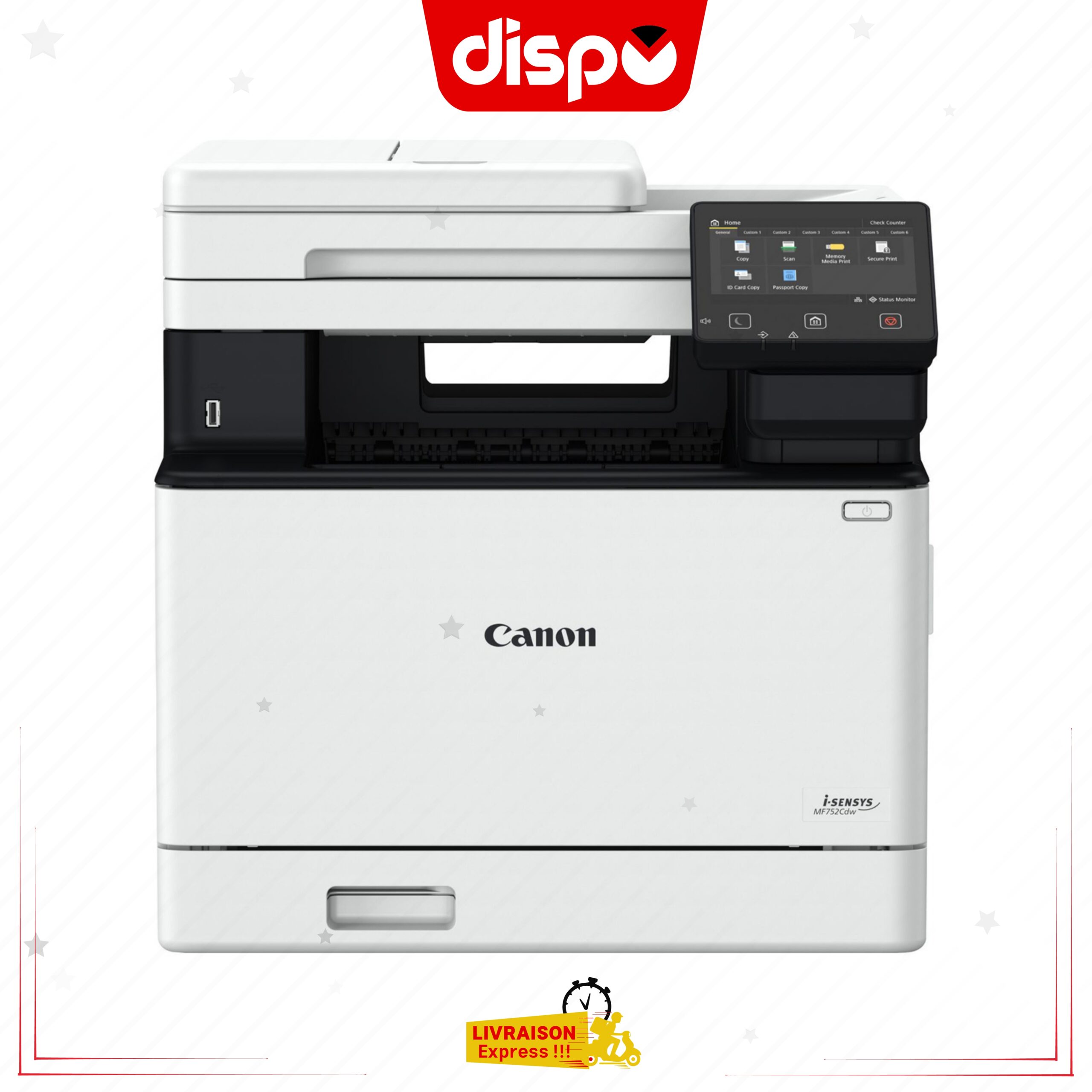 Imprimante Multifonction Canon MF752Cdw i-SENSYS –Laser 3-en-1 Couleur