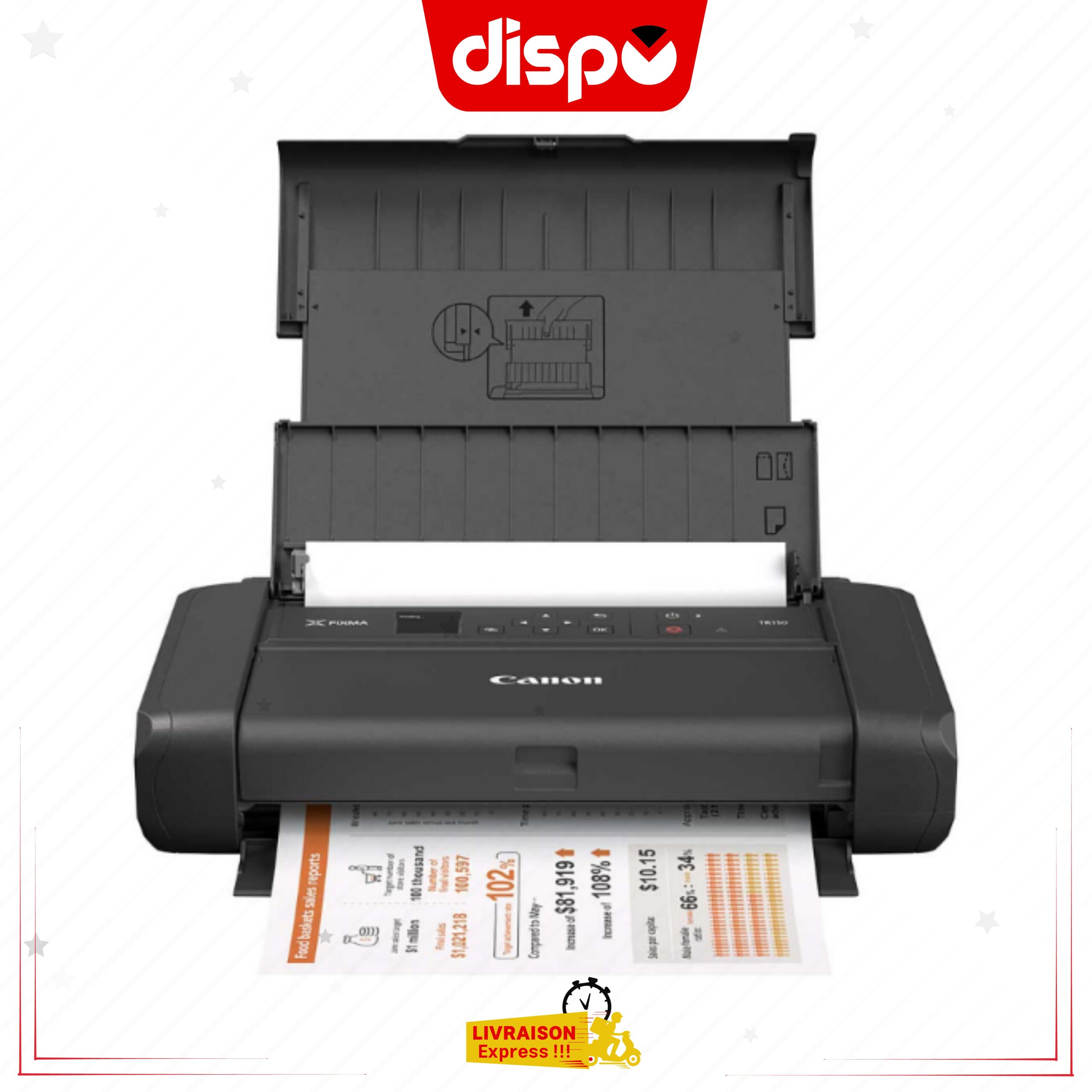 Imprimante Portable Canon PIXMA TR150 A4 Wi-Fi pour PC & Smartphone