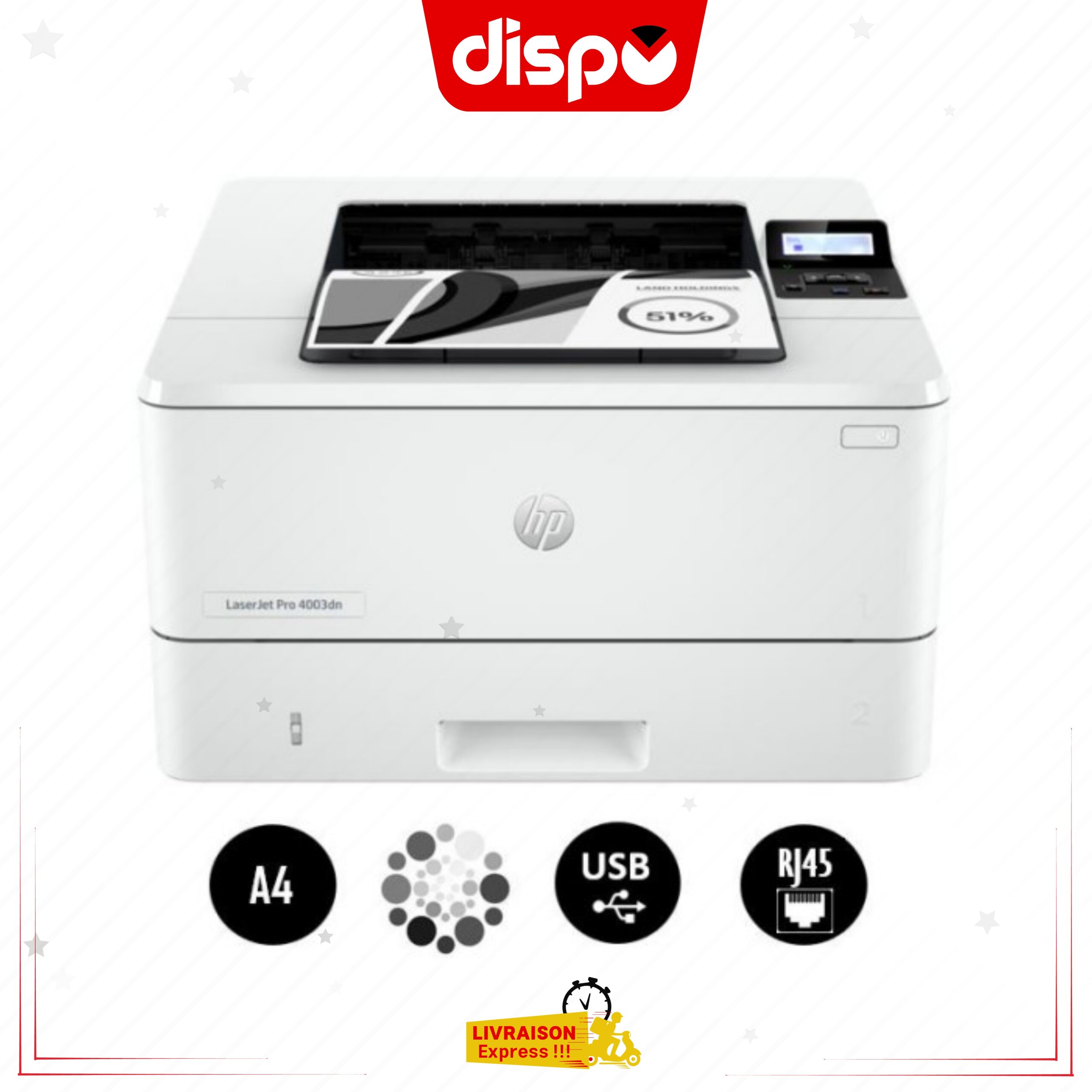 Imprimante HP LaserJet Pro 4004DN Laser Monochrome