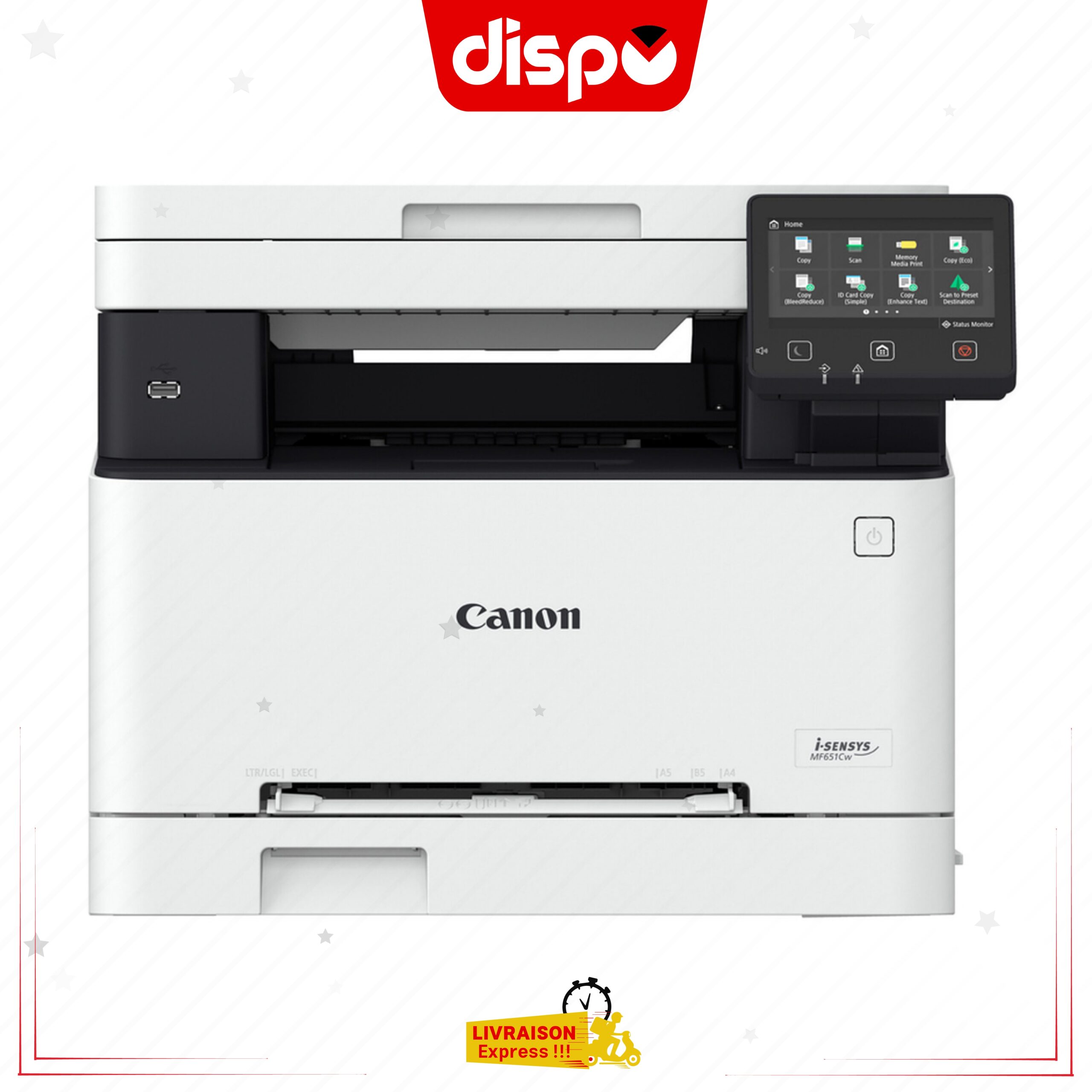 Imprimante Multifonction Canon I-SENSYS MF651Cw Couleur A4 3 En 1 (USB 2.0/Wi-Fi/Ethernet) – Image 3