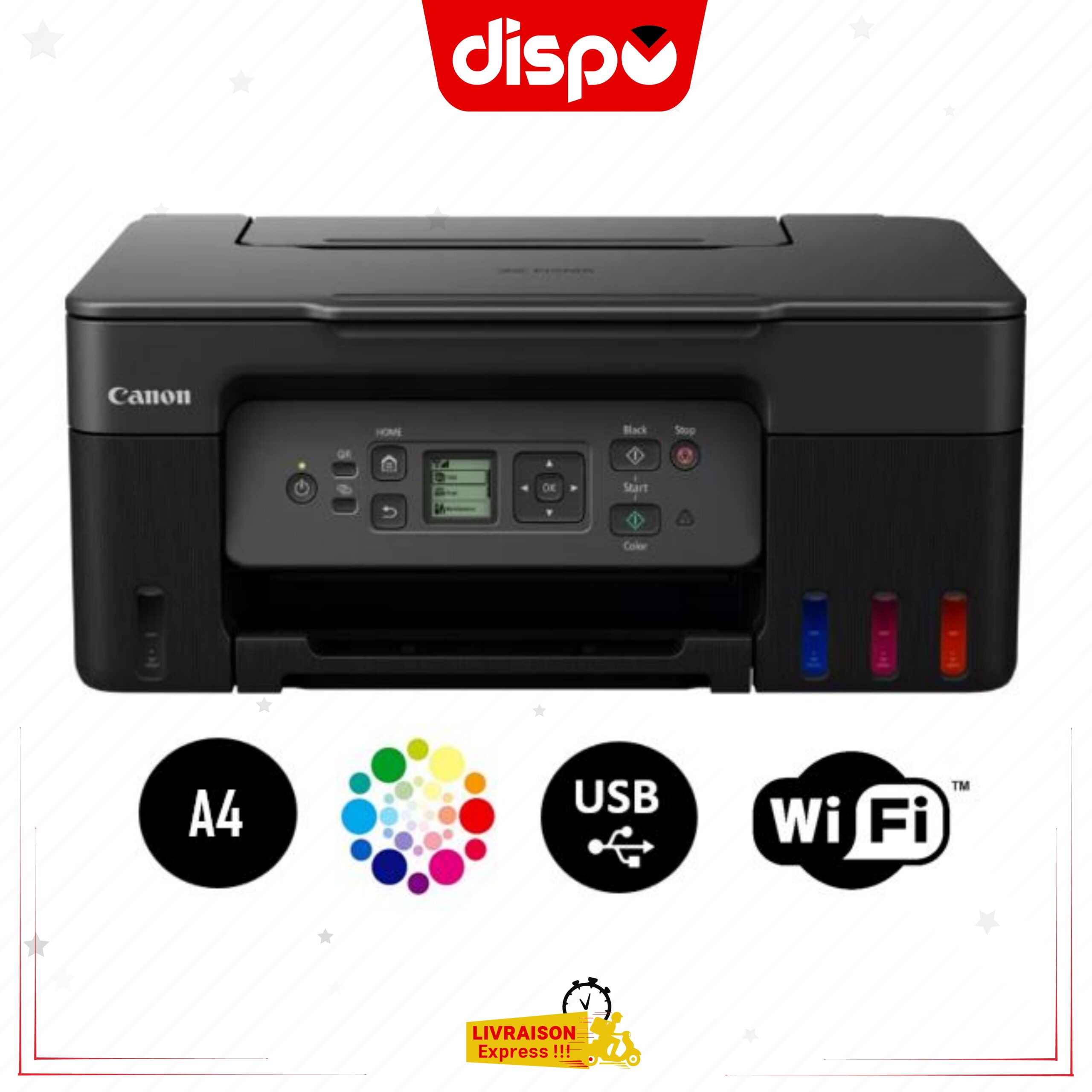 Imprimante Multifonction Canon PIXMA G3470 A Réservoir Intégré Couleur Wifi 3 En 1 Noir
