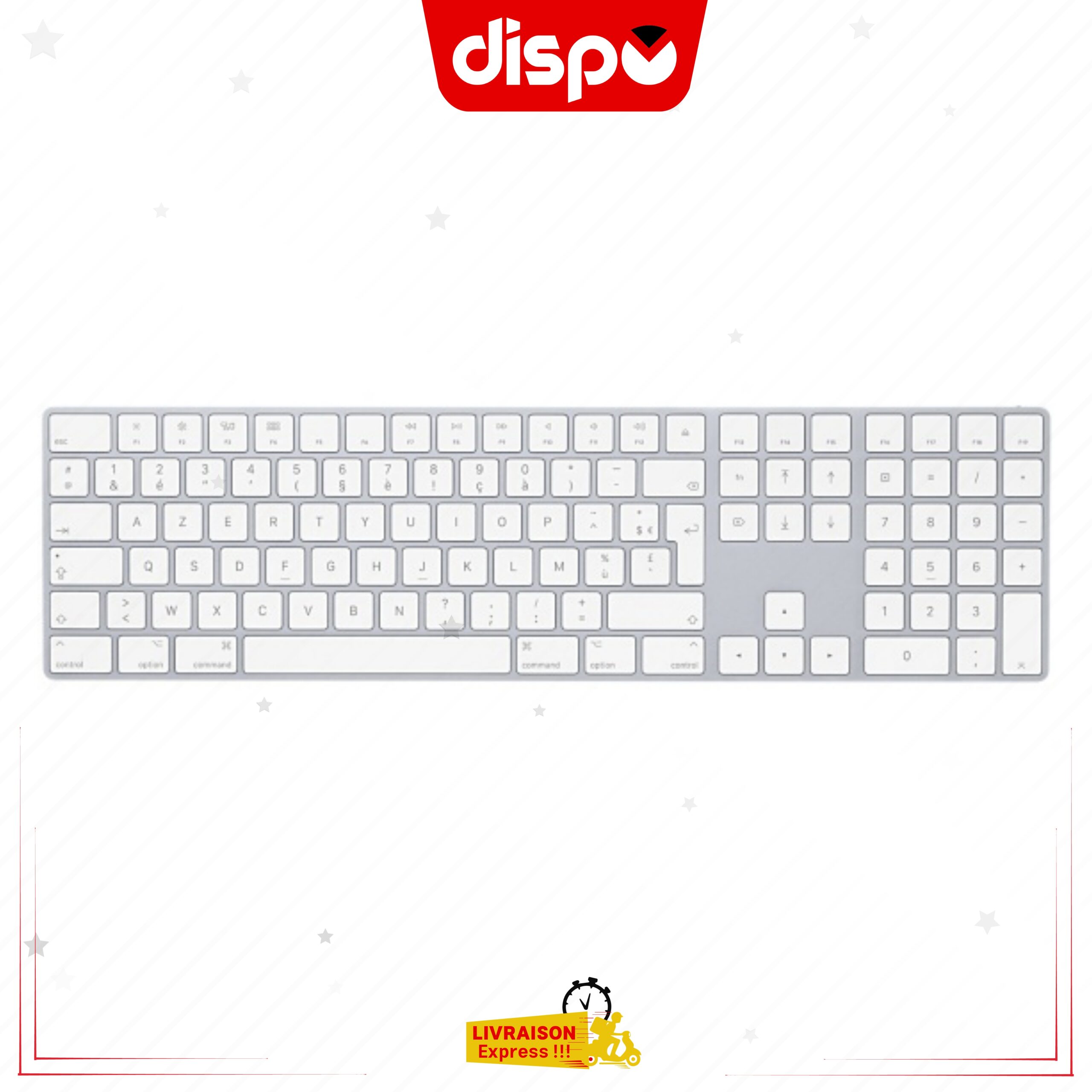 Clavier Apple Magic Keyboard, Clavier sans fil Bluetooth rechargeable avec pavé numérique