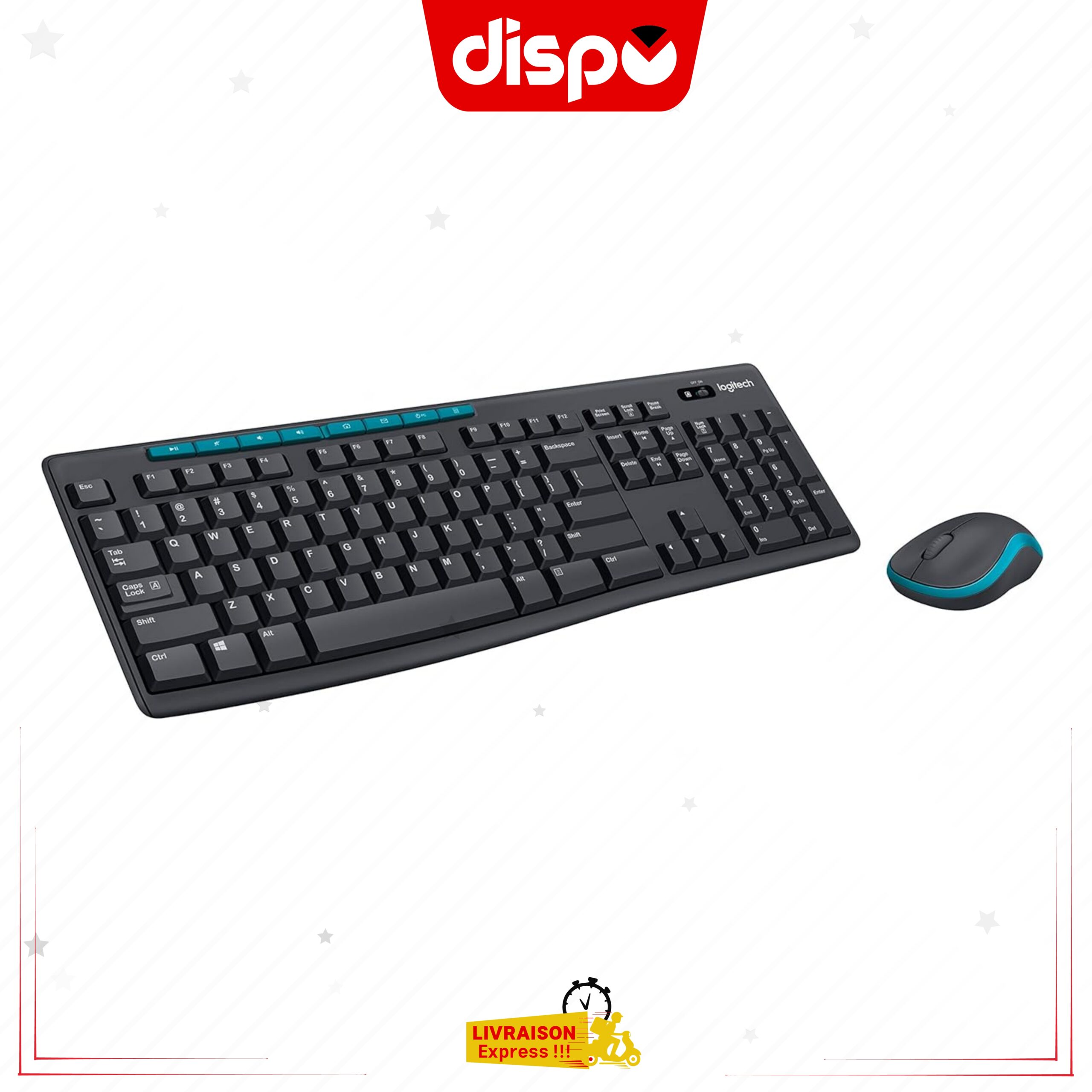 Combo Clavier et Souris Logitech MK275 – pour Windows, connexion sans fil 2,4 GHz, QWERTY