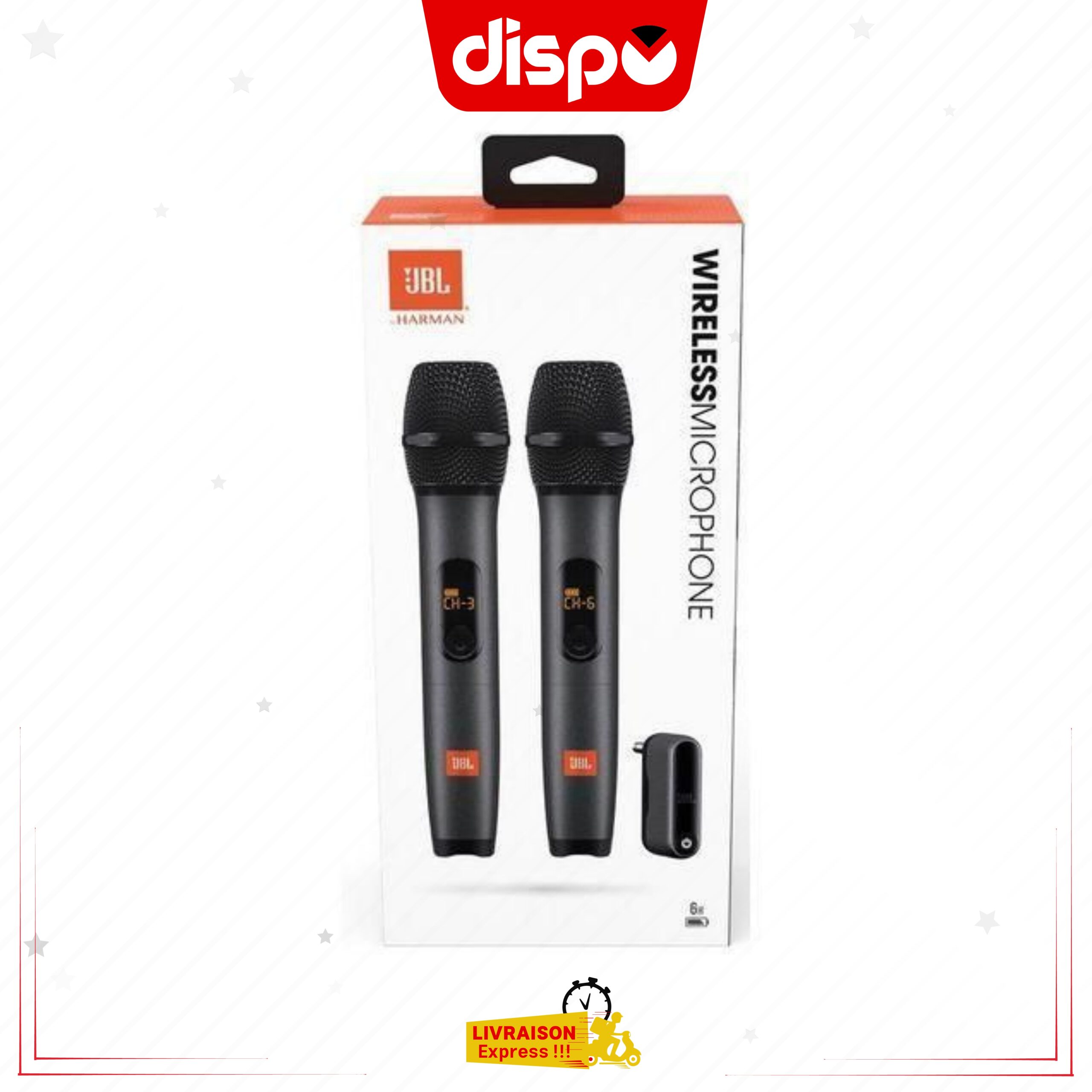 Microphone Sans Fil JBL – Lot de 2 microphones sans fil Wi-Fi – Directivité cardioïde
