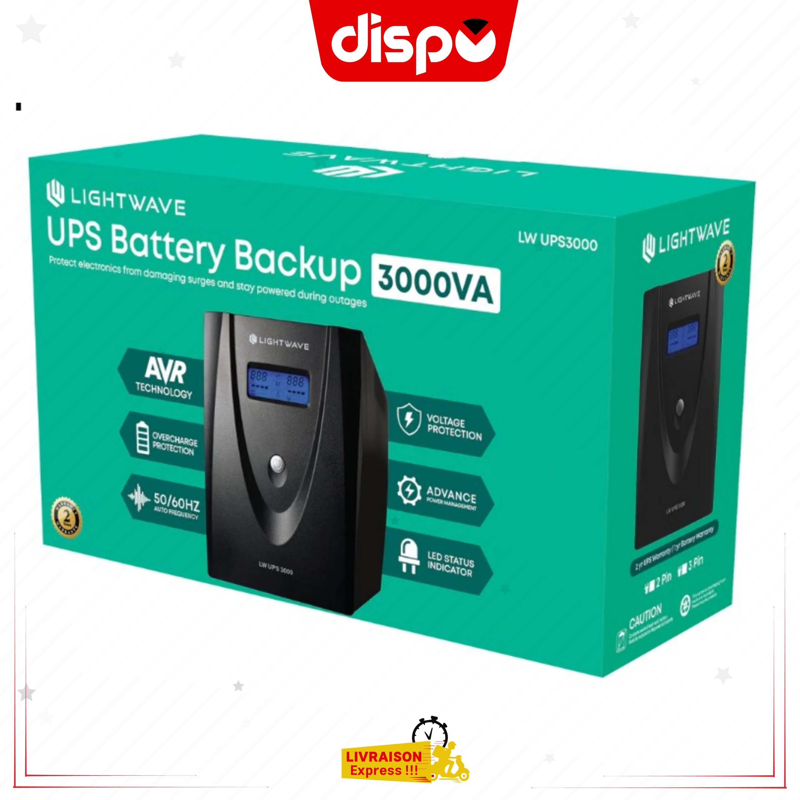 Onduleur LIGHTWAVE 3000VA UPS