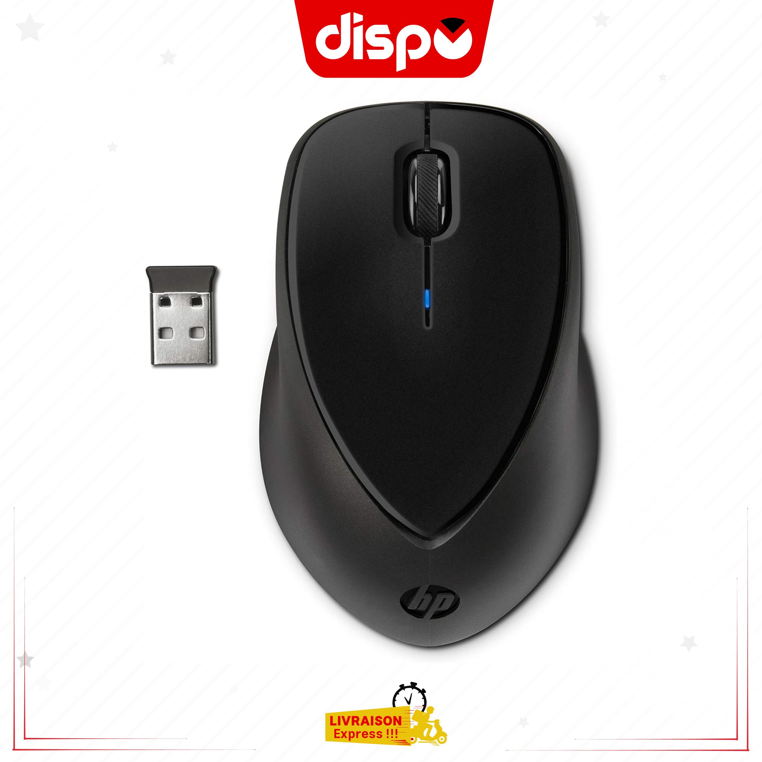 Souris Sans Fil HP Comfort Grip – Noir