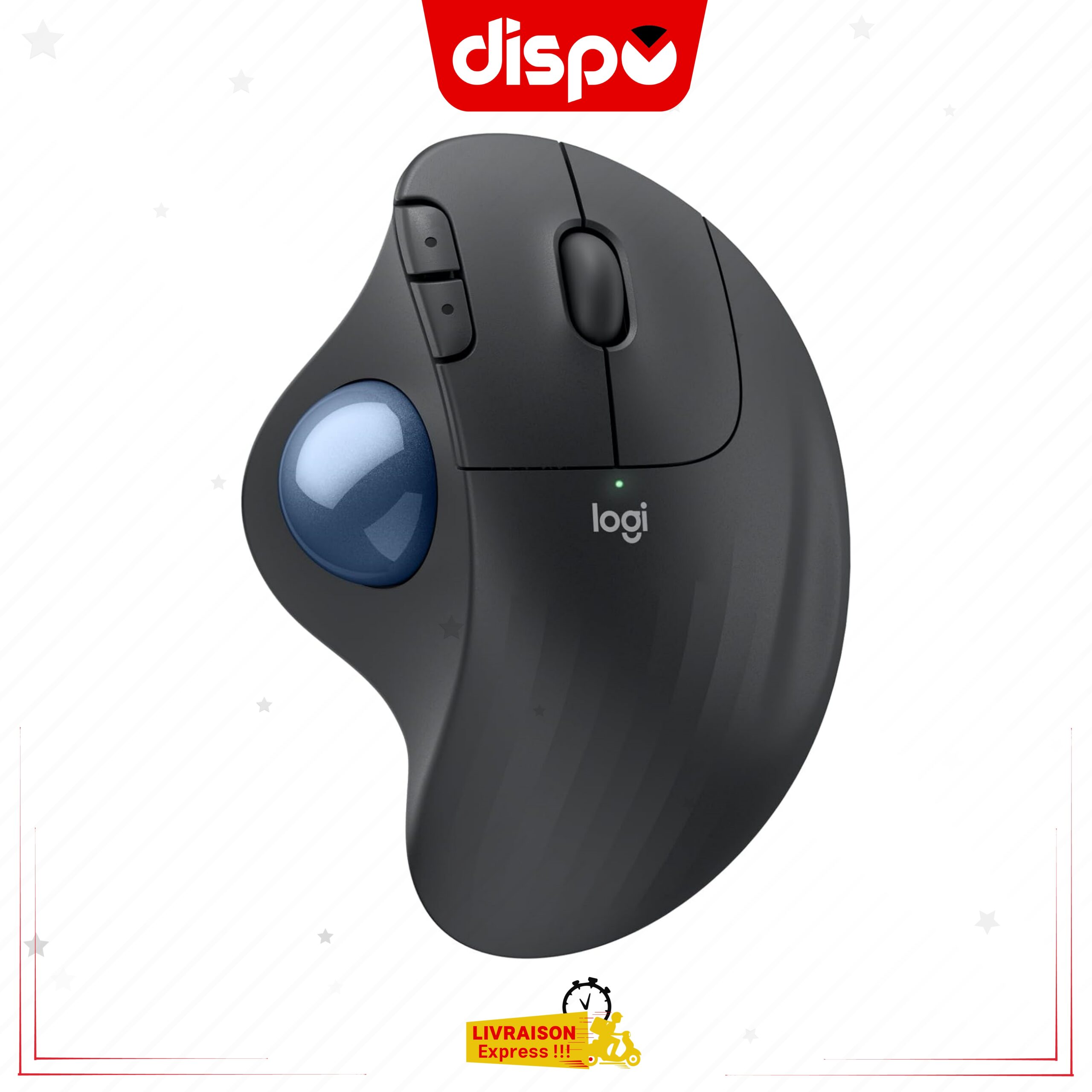 Souris Sans Fil Logitech M575, Souris trackball, Ergonomique avec Bluetooth, Noir