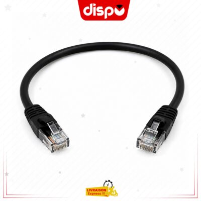 Câble Réseau LAN RJ45 Noir – 0.5m